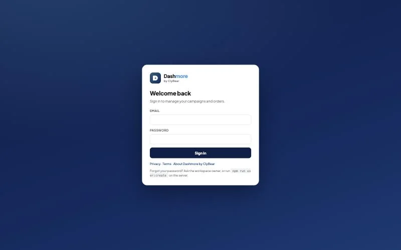 Dashmore sign-in
